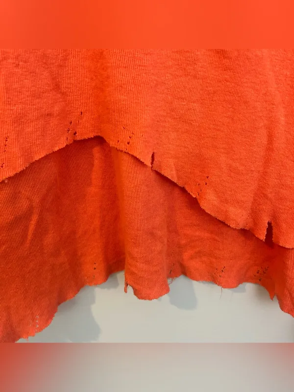 NWT We The Free People Star Henly Orange & Grey Distressed Oversized Top Small - Image 14