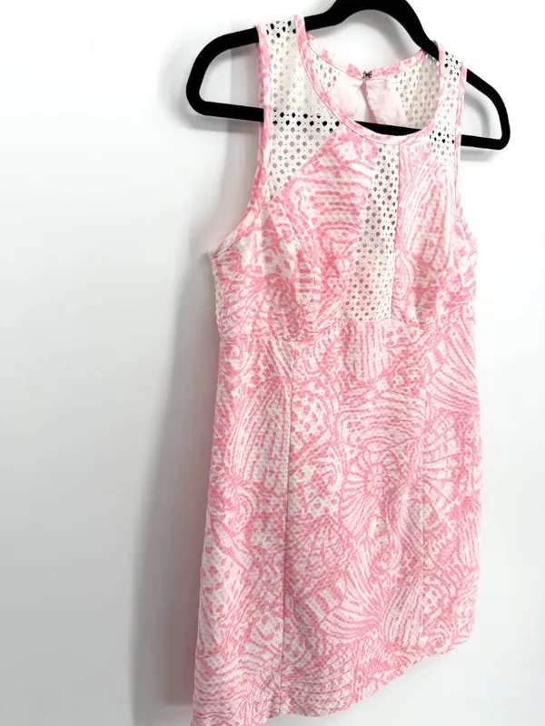 Lilly Pulitzer Kaylee Shift Dress Hubba‎ Bubba Sea Cups Pink Size 8 - Image 6