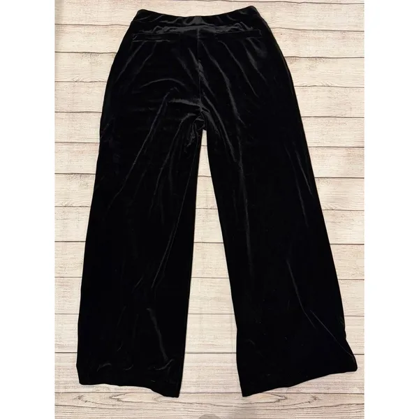 Kensie black velvet wide-leg lounge trousers Pull On Size Large - Image 3