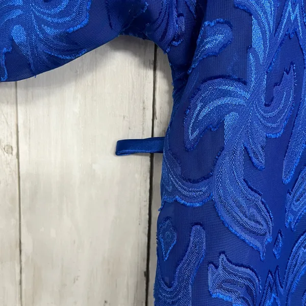 Vintage Contessa Di Roma Blue Sheer Short Sleeve Tie Close Robe Kimono Medium - Image 4