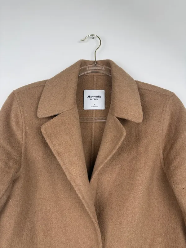 Abercrombie & Fitch Camel Heavy-weight Wool Blend Blazer Coat Size Medium NWT - Image 2