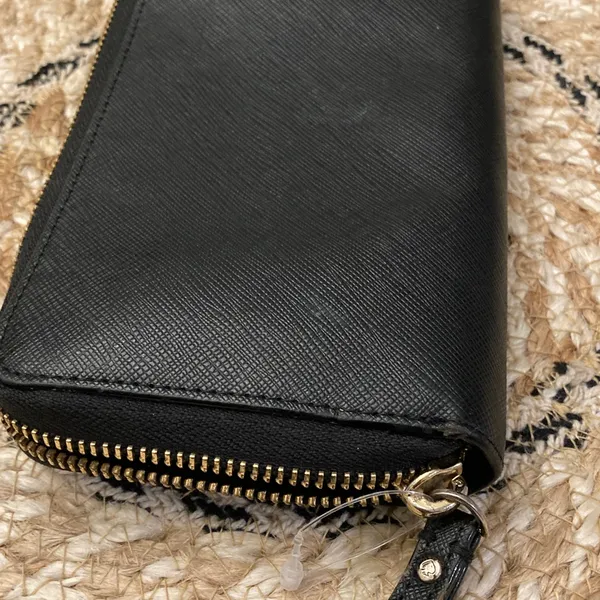 Kate Spade New York Black Leather‎ Zip Around Wristlet Wallet - Image 10