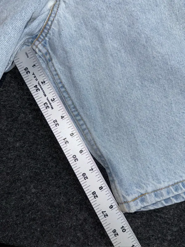 Vtg 90s Levi’s 550 Relaxed Orange Tab Denim Shorts Light Wash 27 (tag 29) Jorts - Image 10