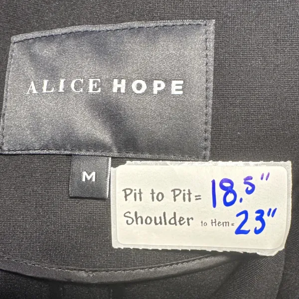 Alice Hope Moto Jacket Black Zip Up Blazer Career Office Fitted‎ Size M - Image 3