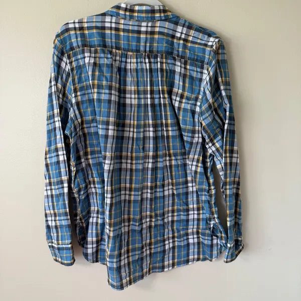 Denim & Supply Ralph Lauren RL Utility Blue Plaid Cotton Button Down Shirt Large - Image 5