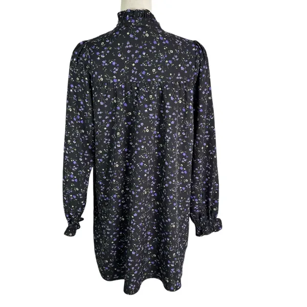 English Factory Floral Button Detail Mini Dress Black Size S - Image 6