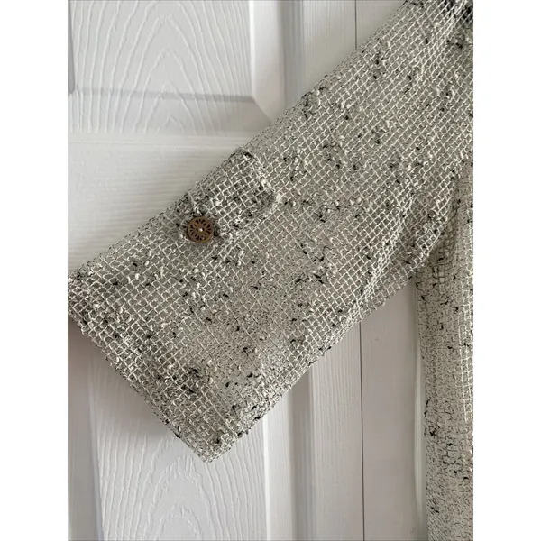 Nina Leonard Open Knit Mesh Cardigan Womens Size XL‎ Cream Boho Festival Minimal - Image 5