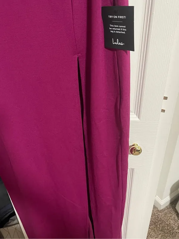 Lulus Magenta One-Shoulder Cutout Maxi Dress Size S NWT - Image 7