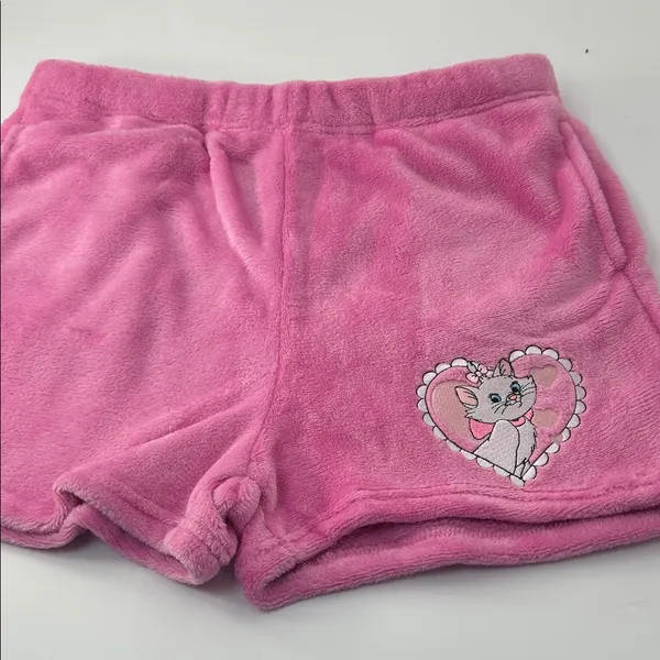 Disney Pink Fleece Shorts with Cat Design - Image 10