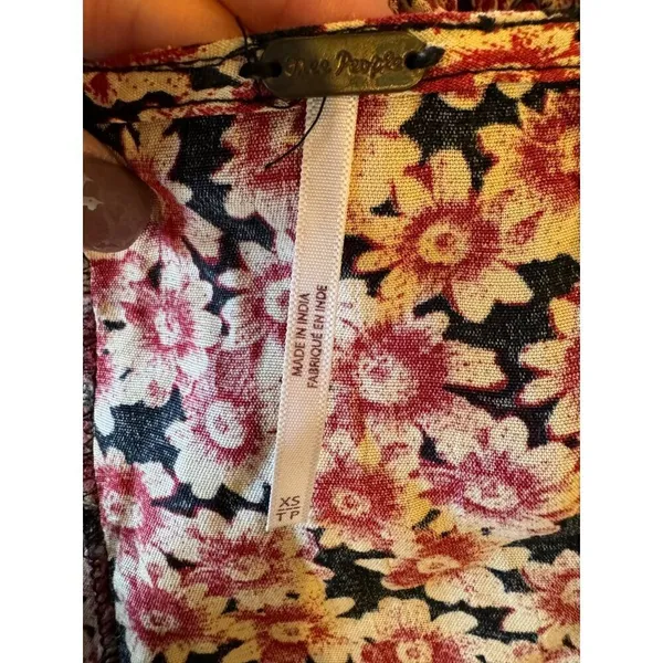 Free People Melanie Dress Women XS Red Floral Mini‎ Boho Cottagecore Festival - Image 13