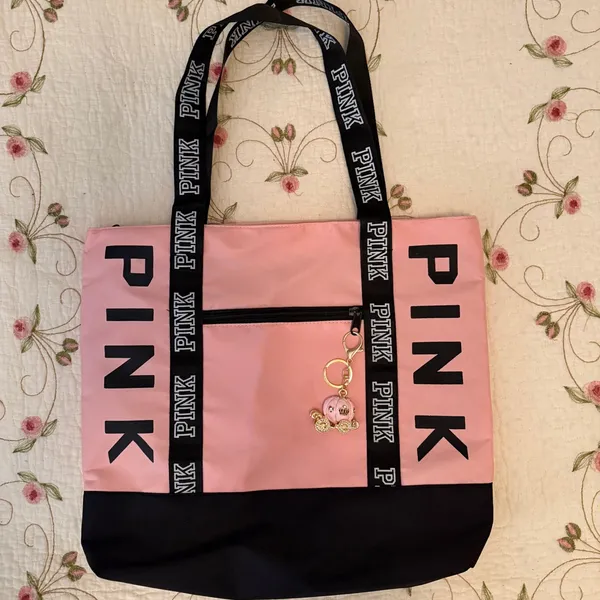 VERY nice Pink Tote Bag with Black Accents. - Image 4