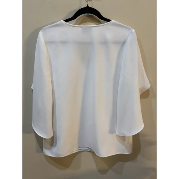 Joseph Ribkoff Short Bell Sleeve blouse White‎ Size 4 Minimalist Capsule - Image 3