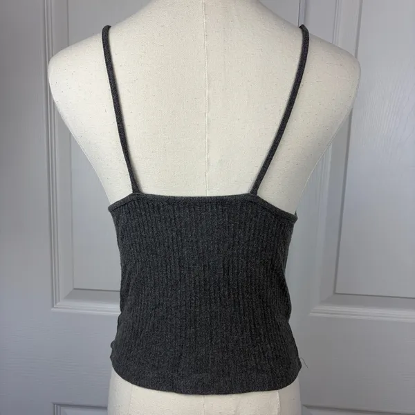 Brandy Melville dark gray ribbed tank top - Image 2