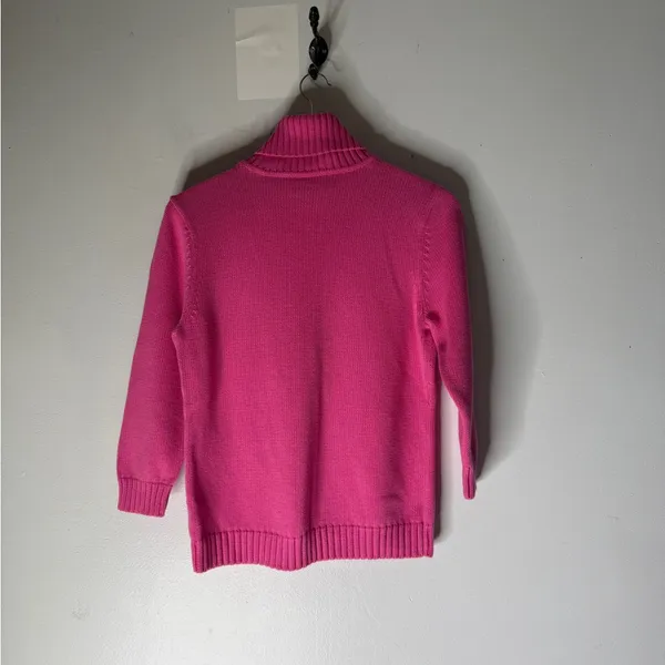 lauren ralph lauren Pink Turtleneck Cotton‎ Sweater Japan Large Preppy - Image 2