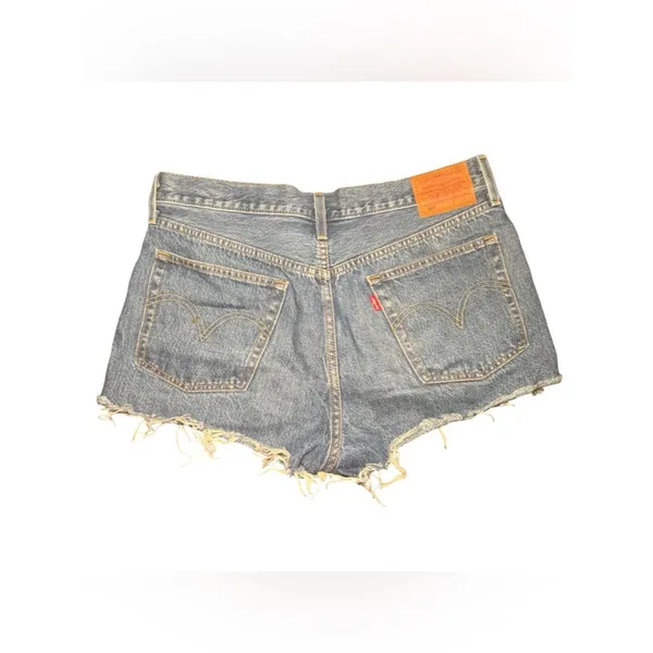 Levi's 501 Original Distressed High Rise Denim Jean Shorts Size 31 - Image 2