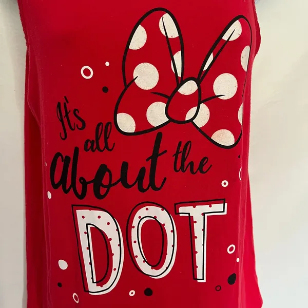 Disney Parks Polka Dot Minnie Mouse Womens Tank Top Sz S Bow Vacation Graphic - Image 4