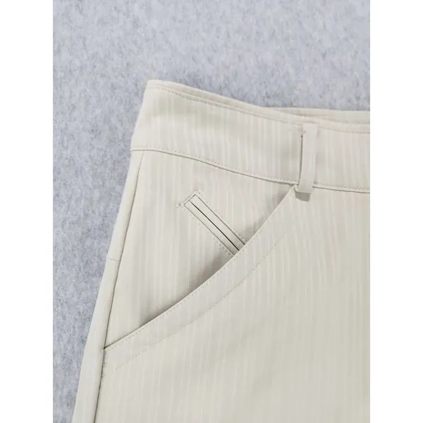 Nike Golf‎ Dri Fit Flat Front Shorts Beige w/ Stripes Women's Size 10 Medium - Image 3