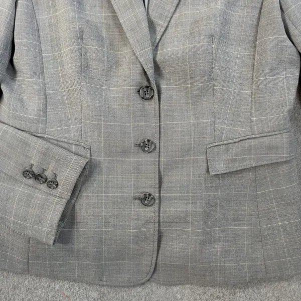 Banana Republic Women's Size 12 Gray Plaid Stretch Blazer Jacket Career Workwear - Image 5