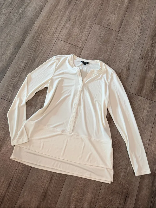 Lauren Ralph Lauren White Long-Sleeve Henley Top - Image 3