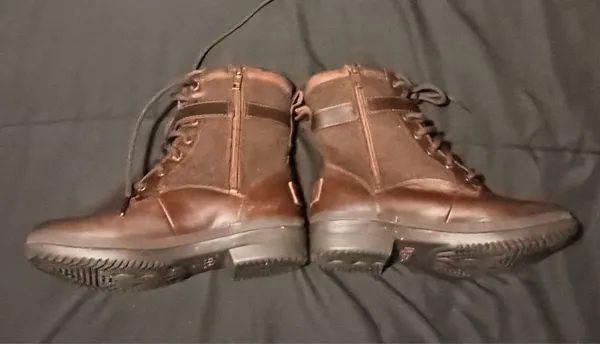 UGG Waterproof Brown Leather Lace Up Buckle Combat Ankle Boots Women Size 6.5 - Image 11