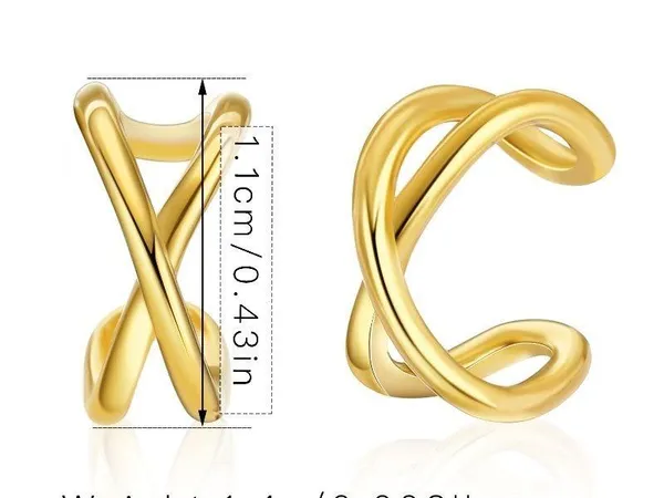 Boutique 18K Gold plated dainty set ear cuff - Image 6