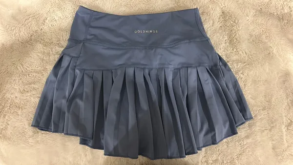 Blue Gold Hinge Skirt Pale Pleated - Image 2