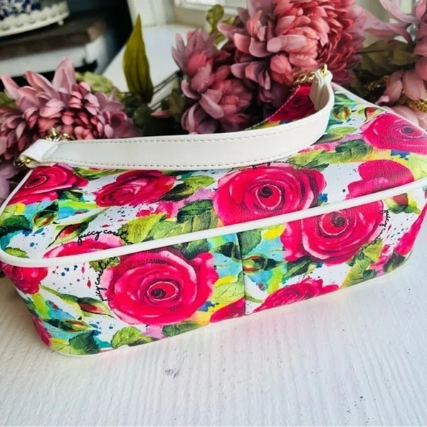 Juicy Couture Rose Print Crescent Shoulder Bag NWT Floral Purse - Image 7