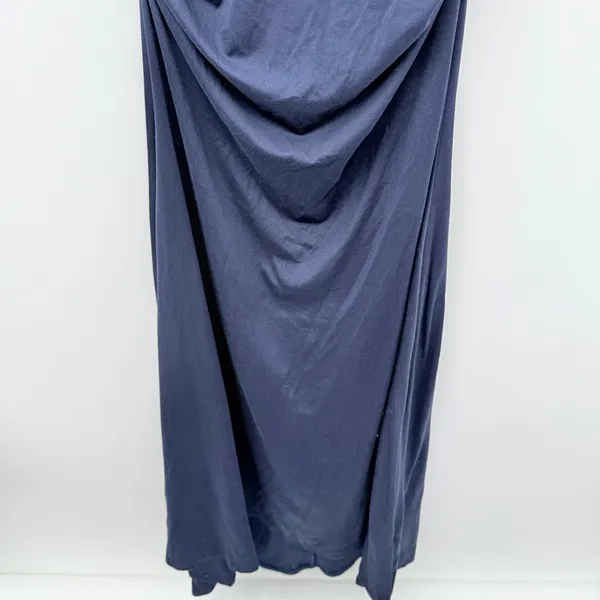 PinkBlush Navy Blue Maternity Maxi Dress‎ Women’s Size Small Ruched Sides - Image 3