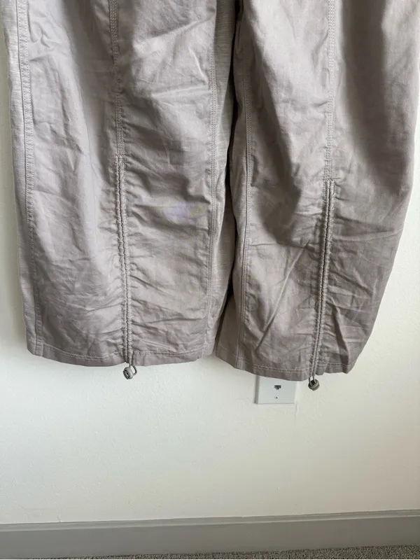 Daily Practice by Anthropologie Parachute Wide Leg Pants Taupe Small - Image 7