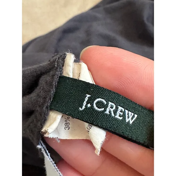 J. Crew Med. Midi Skirt Gray Cotton Modal Stretch Foldover Minimalist - Image 4