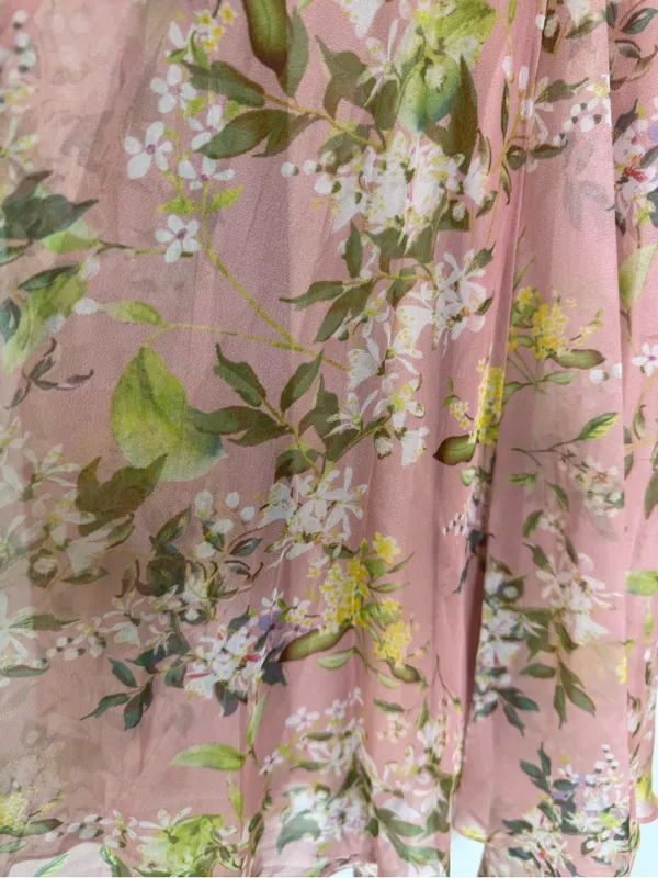 NWT Mac Duggal Ieena 70208 High Neck Floral Print Dress Pink Multi Size 0 - Image 13