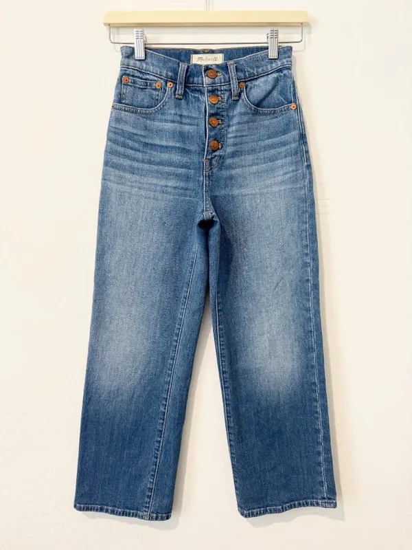 Madewell‎ Slim Wide Leg Jeans 23 Olympia High Rise Button Fly Quiet Luxury 90s - Image 3