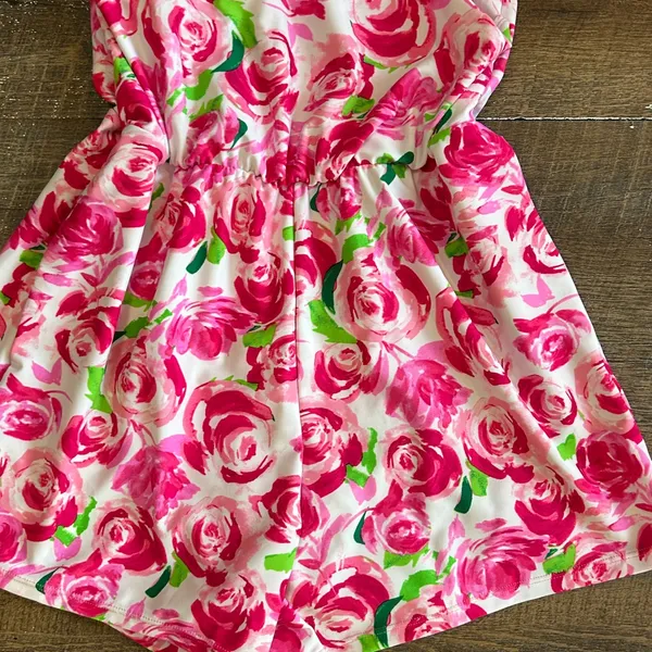 NEW Stella Parker Floral Pink Swim Suit Romper Size Small‎ Modest Shorts - Image 3