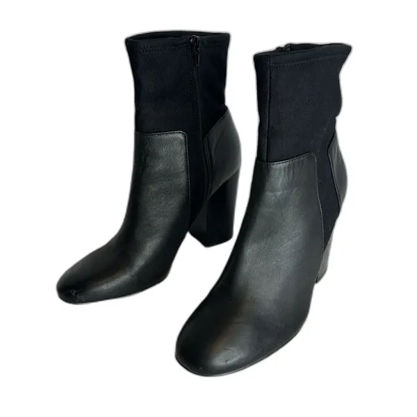 Nine West ladies black ankle‎ boots block heel size 10 M - Image 2