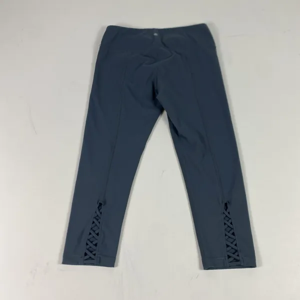 Yogalicious Leggings Womens Medium Blue Cropped Lattice Ankle Yoga Pants‎ Gym - Image 3