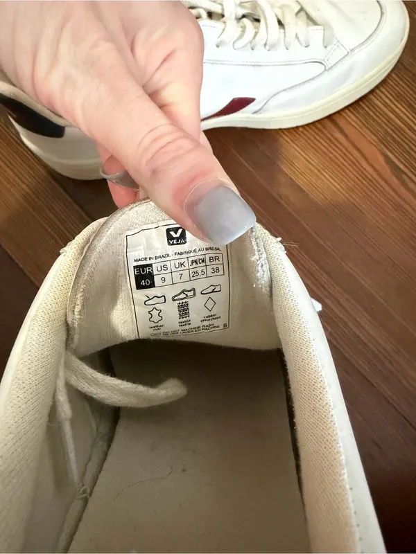 Veja Leather Sneakers White/Red Size 9 - Image 3