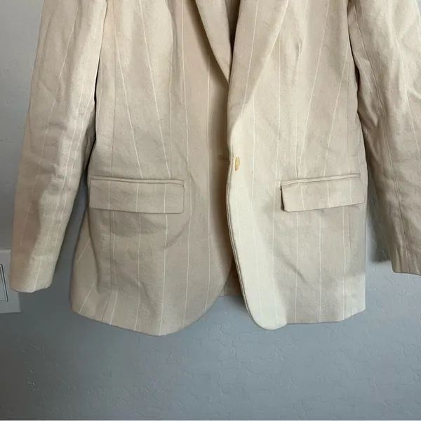 J. Crew Alfie Cream Blazer Jacket In Denim Stripe - Image 4