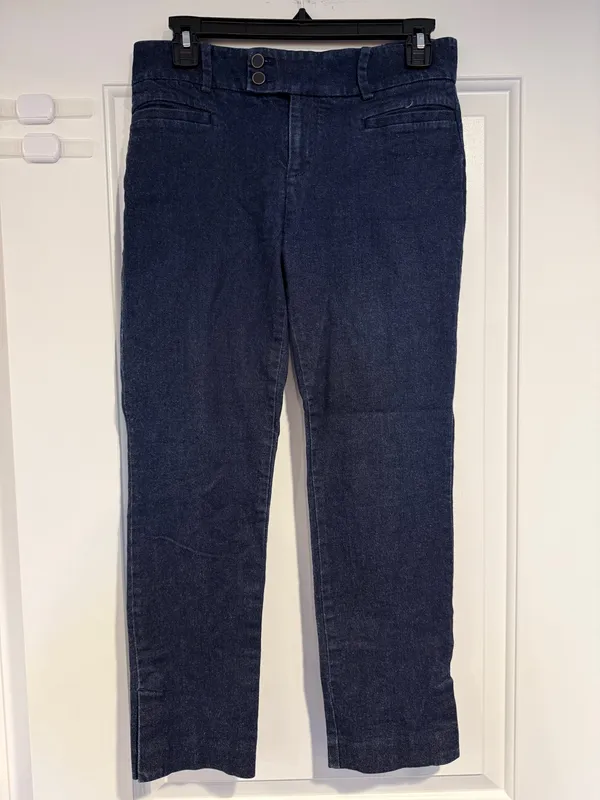ANTHROPOLOGIE The Essential Slim Denim Split Hem Trousers Women's Size US 4 - Image 7