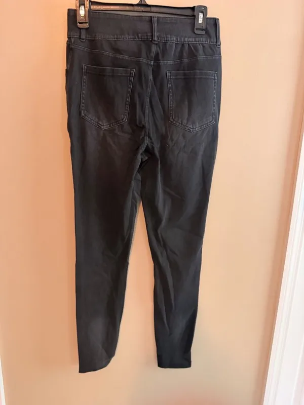 Halara M High-Waisted 3 button Black Skinny Stretch Jeans By Halara M Cotton Ble - Image 3