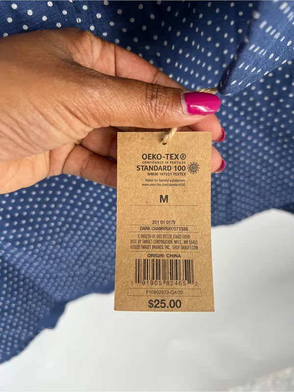 Levi’s NWT Blue Polka Dot Cotton Pajama Sleep Shirt Medium - Image 9