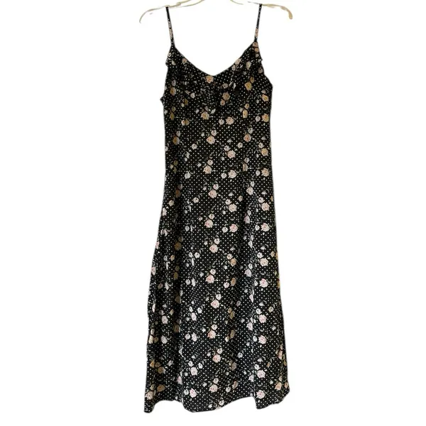 NWT Commense Floral Midi Dress Ruffle Sweetheart Neckline Spaghetti Straps New!! - Image 2