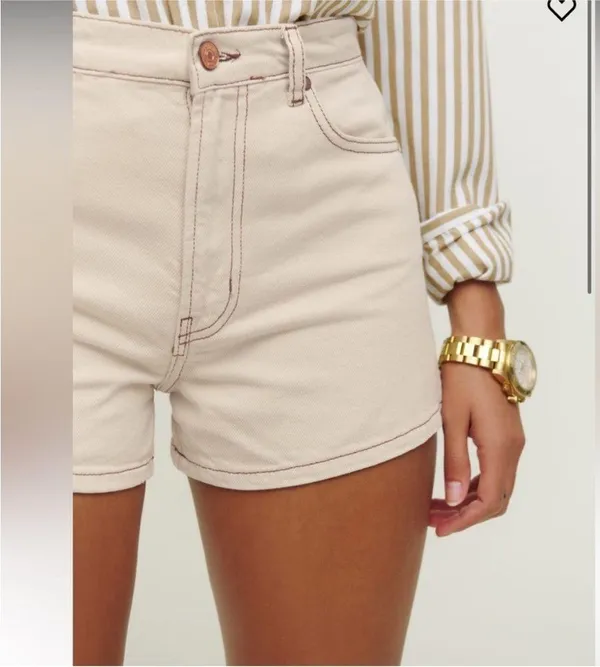 Reformation Cowboy High Rise Jean Shorts - Image 2