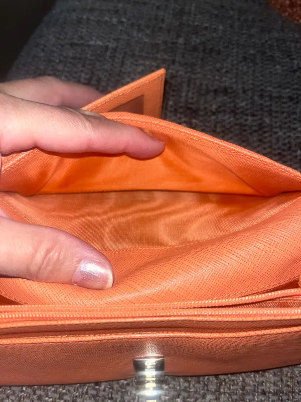 Salvatore Ferragamo Orange Leather Wallet - Image 7