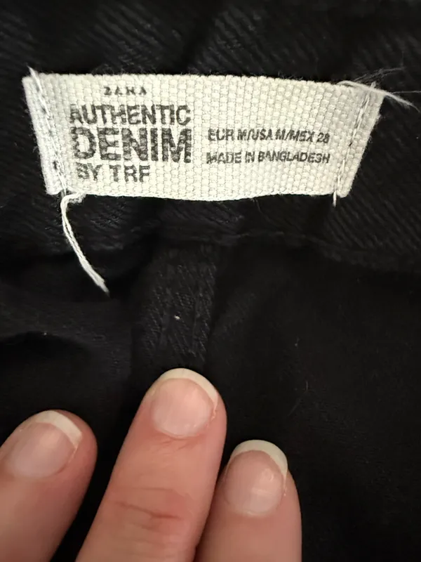 Zara Black Denim Mini High Waist Mini Skirt. Size Medium - Image 3