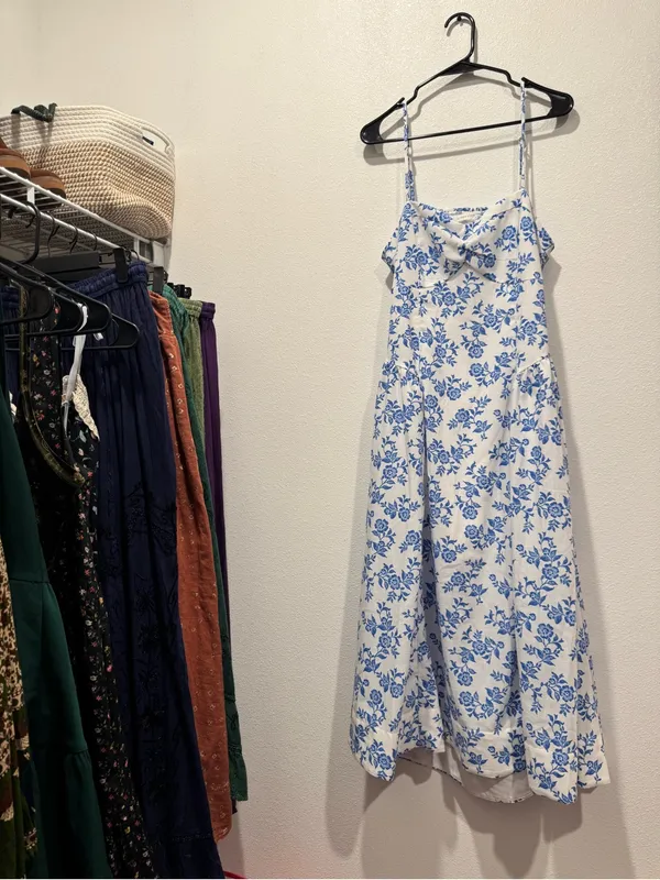 Altar’d State Bayley Blue Floral Midi Dress Size L NWOT - Image 3