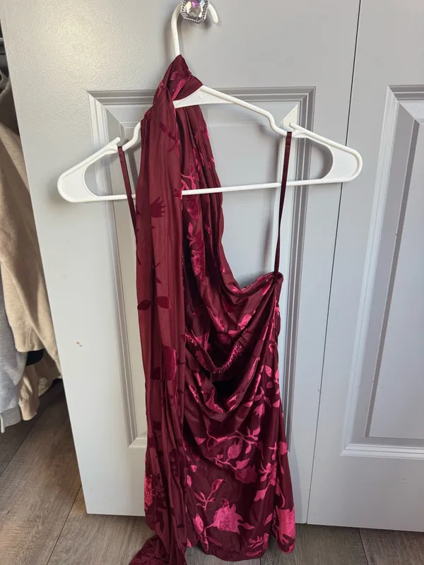 Dillard's Red Short Scarf Dress Homecoming Dress - Image 5