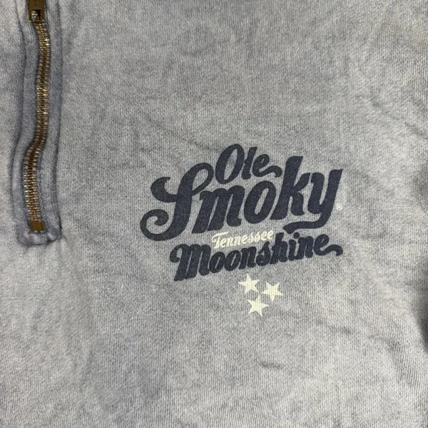 Comfort Colors Sweatshirt Womens Small Blue Fleece 1/4 Zip Ole Smoky Moonshine - Image 2
