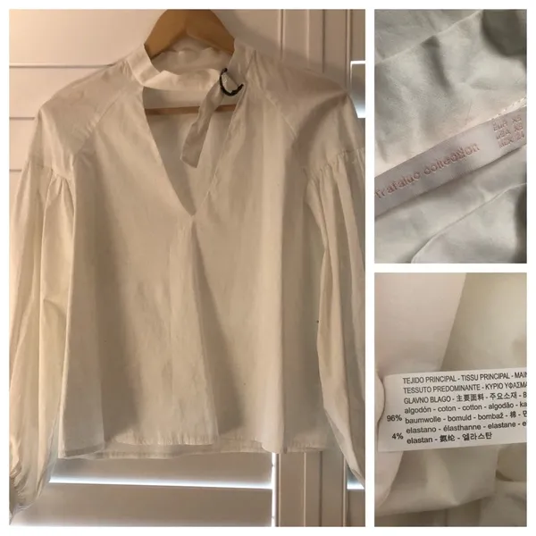 Zara Trafaluc‎ Collection White Cotton Blouse - Image 2
