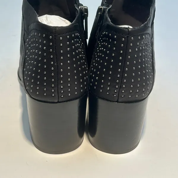 1.STATE Jelin Black Waxy Leather Studded Block Heel‎ Ankle Booties JELIN 9M - Image 3