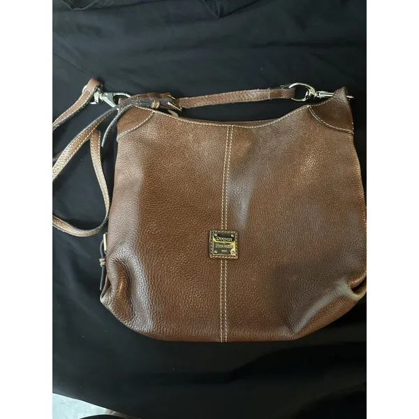 Vintage Dooney & Bourke Crossbody Purse Brown Adjustable Multiple Pockets - Image 3
